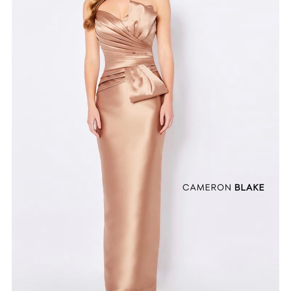 Bronze Cameron Blake by Mon Cheri long gown. Size 14